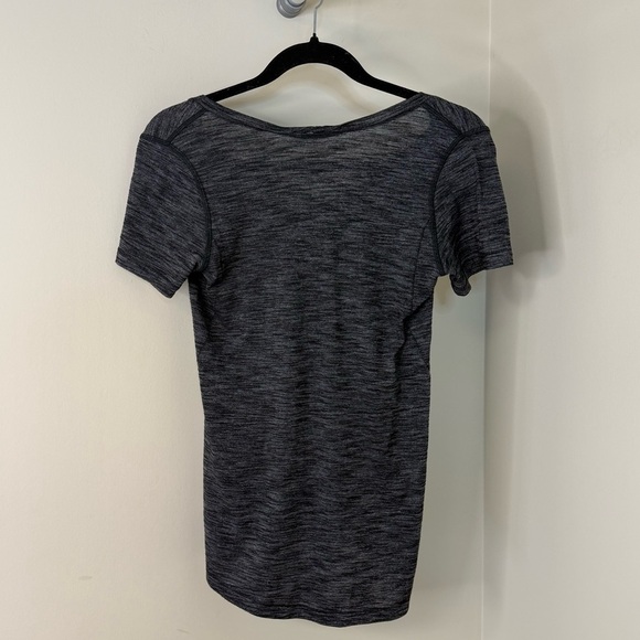 Lululemon Heathered Gray V-Neck Tee | Lightweight Short Sleeve Workout Top - Picture 2 of 7